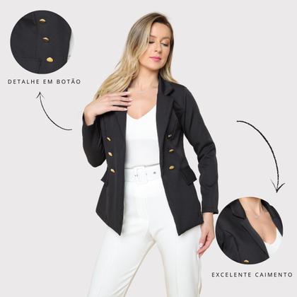 Imagem de Blazer Feminino Alfaiataria Com Botões