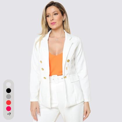 Imagem de Blazer Feminino Alfaiataria Com Botões