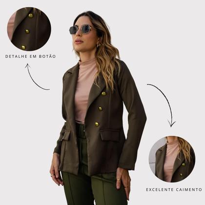 Imagem de Blazer Feminino Alfaiataria Com Botões