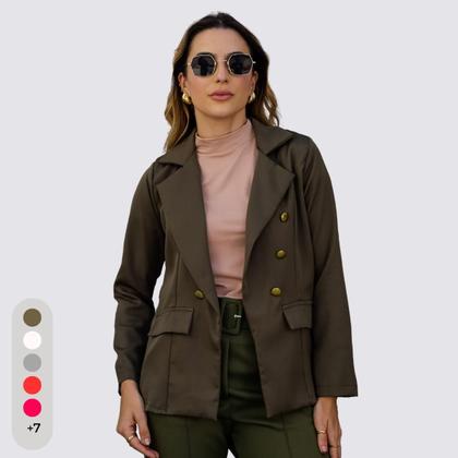 Imagem de Blazer Feminino Alfaiataria Com Botões