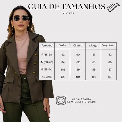 Imagem de Blazer Feminino Alfaiataria Com Botões