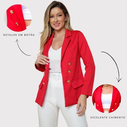 Imagem de Blazer Feminino Alfaiataria Com Botões