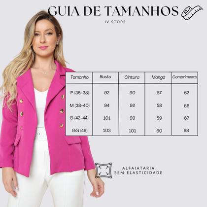 Imagem de Blazer Feminino Alfaiataria Com Botões