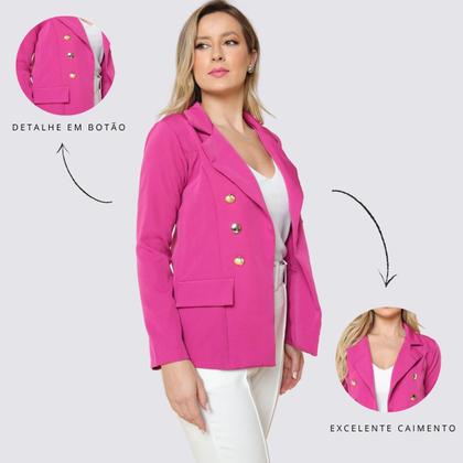 Imagem de Blazer Feminino Alfaiataria Com Botões