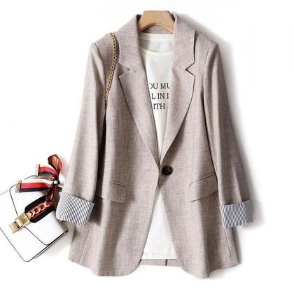 Imagem de Blazer Feminino Manga Longa - Estilo Coreano para Escritório e Casual