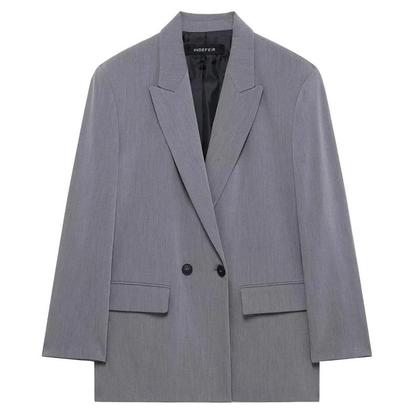 Imagem de Blazer Feminino Oversized Preto e Cinza - Manga Comprida - Ideal para Escritório