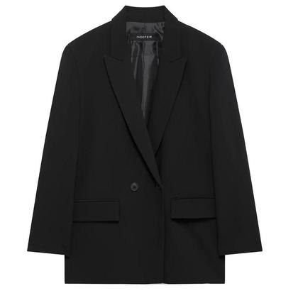 Imagem de Blazer Feminino Oversized Preto e Cinza - Manga Comprida - Ideal para Escritório
