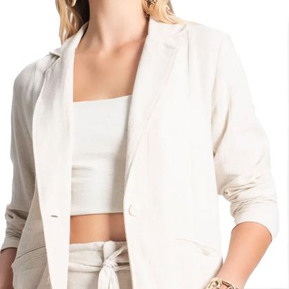 Imagem de Blazer Feminino Rovitex Endless de Linho Strong Bege