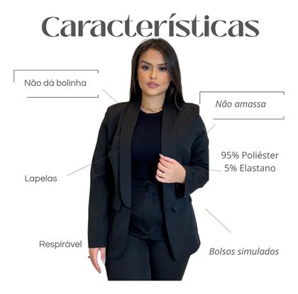 Imagem de Blazer Feminino Social Zra Casaco Terninho Alfaiataria Slim Blogueira Balada Escritório Festa
