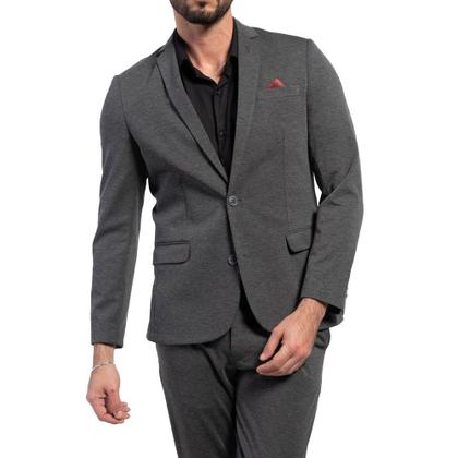 Imagem de Blazer Masculino Docthos Slim Cinza Mescla Escuro - 609226