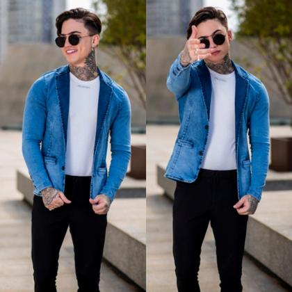 Imagem de Blazer Masculino Esporte Fino Slim Fit com Elastano