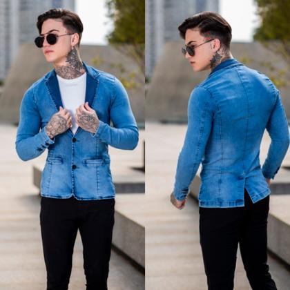 Imagem de Blazer Masculino Esporte Fino Slim Fit com Elastano