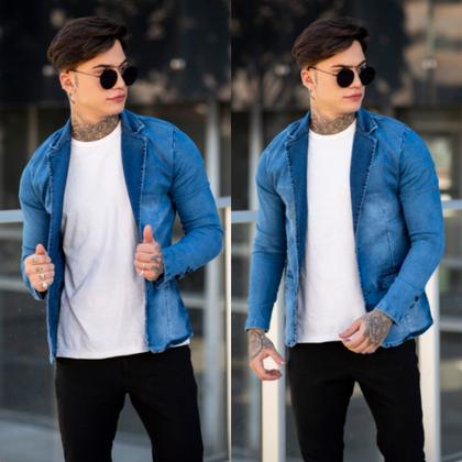 Imagem de Blazer Masculino Esporte Fino Slim Fit com Elastano