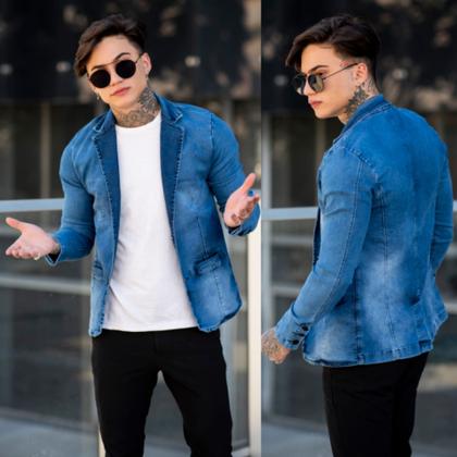 Imagem de Blazer Masculino Esporte Fino Slim Fit com Elastano