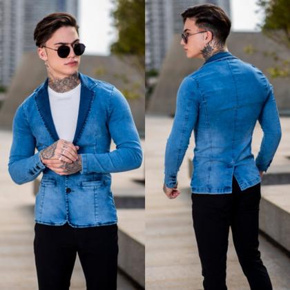 Imagem de Blazer Masculino Esporte Fino Slim Fit com Elastano