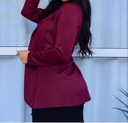 Imagem de Blazer Maxi Alongado Neopreme Feminino Acinturado Moda Tendência Diversas Cores P.M.G.GG