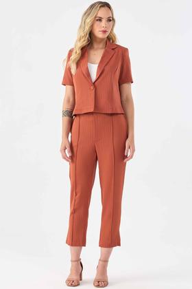 Imagem de Blazer PKS Alfaiataria Risca Giz Terracota