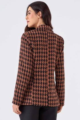 Imagem de Blazer PKS Alfaiataria Tweed Preto e Marrom