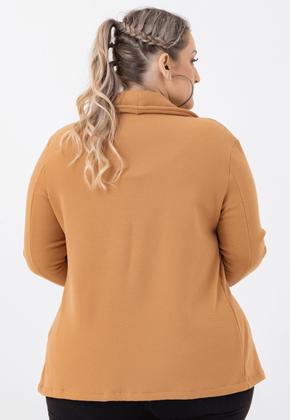 Imagem de Blazer plus size peluciado jaqueta teddy casaco aberto casual inverno 12723a