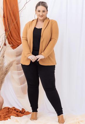 Imagem de Blazer plus size peluciado jaqueta teddy casaco aberto casual inverno 12723a