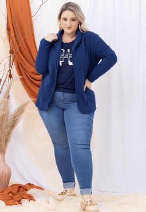 Imagem de Blazer plus size peluciado jaqueta teddy casaco aberto casual inverno 12723a
