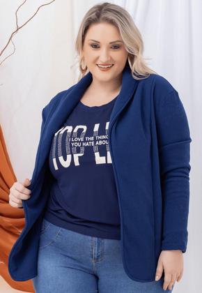 Imagem de Blazer plus size peluciado jaqueta teddy casaco aberto casual inverno 12723a