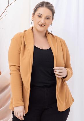Imagem de Blazer plus size peluciado jaqueta teddy casaco aberto casual inverno 12723a
