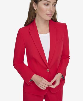 Imagem de Blazer Tommy Hilfiger feminino escarlate tamanho 16 com um botão