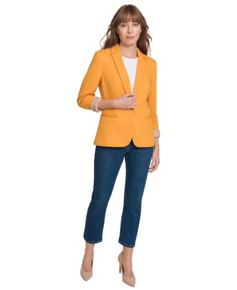 Imagem de Blazer Tommy Hilfiger feminino, ternos de girassol com um botão