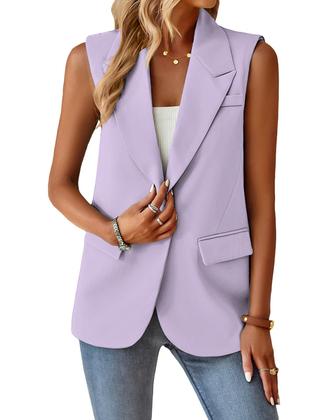 Imagem de Blazer Vest Mina Self Purple, sem mangas, poliéster feminino
