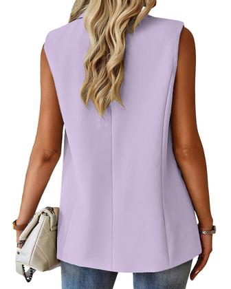 Imagem de Blazer Vest Mina Self Purple, sem mangas, poliéster feminino