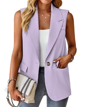 Imagem de Blazer Vest Mina Self Purple, sem mangas, poliéster feminino