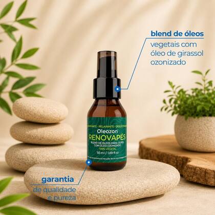 Imagem de Blend de Óleos para os Pés com Óleo Ozonizado, 100 Vegetal, Hidratante, Relaxante e Desodorante, 50ml, Oleozon Renovapés