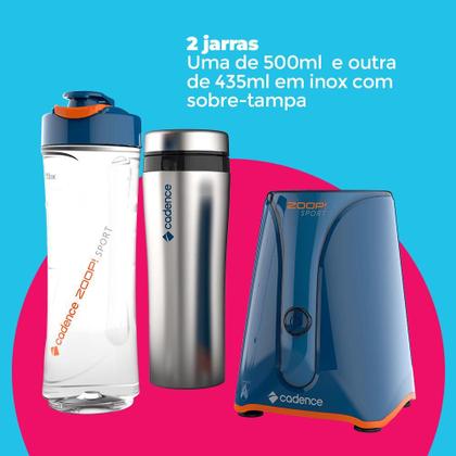 Imagem de Blender Zoop Sport Inox Cadence com 2 Jarras