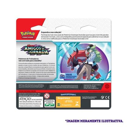 Imagem de Blister Pokémon TCG Amigos de Jornada com Scraggy, 3 Boosters e Carta Holográfica Promocional