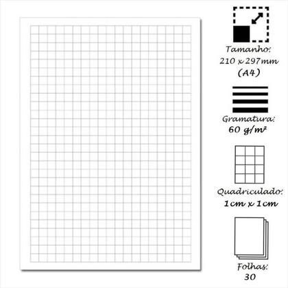 Imagem de Bloco A4 60g Canson quadriculado com 30 folhas