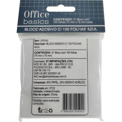 Imagem de Bloco Adesivo com 100 folhas Azul Office Basics