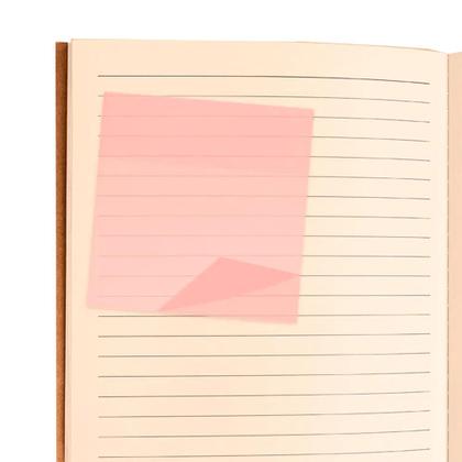 Imagem de Bloco Adesivo Recado 76x76 Transparente Rosa 50 Folhas - Jocar Office