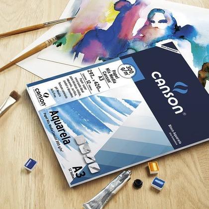 Imagem de Bloco Aquarela Mix Media 12 Folhas papel A4 300g/m² Canson