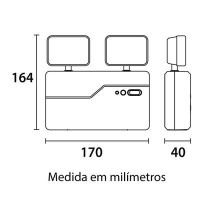 Imagem de Bloco Autônomo Luz D Emergência 2 Farol Led 1200lm Bivolt 5w