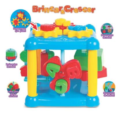 Imagem de Bloco Baby Cubo De Atividades Colorido Brinquedo Educativo