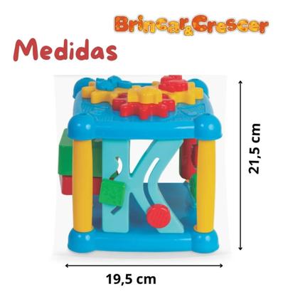 Imagem de Bloco Baby Cubo De Atividades Colorido Brinquedo Educativo