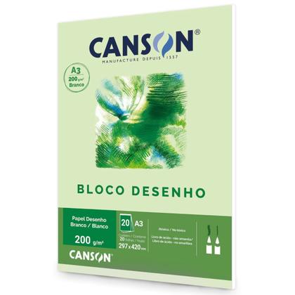 Imagem de Bloco Canson Desenho Branco 200g/m² A3 297 X 420 Mm com 20 Folhas - 66667044