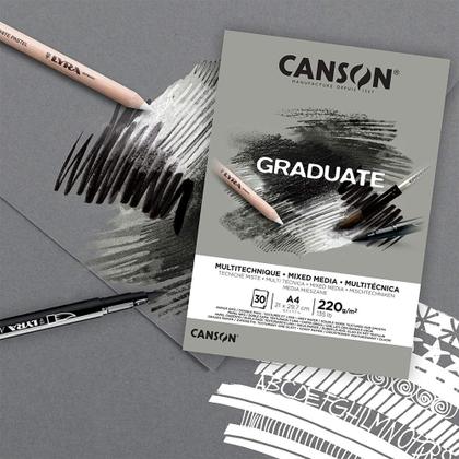 Imagem de Bloco Canson Graduate Multi Tecnica Cinza 220g A3 30f Canson