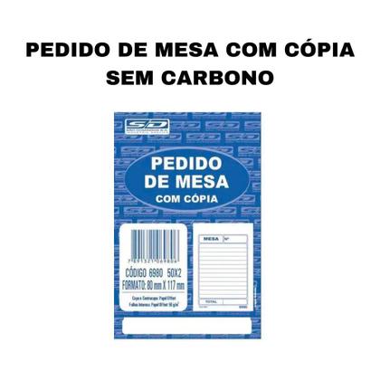 Imagem de Bloco comanda pedido de mesa c/cópia 50x2vias pcte 20 blocos