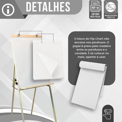 Imagem de Bloco de 50 Folhas Refil para Flip Charts Cavaletes Treinamentos Apresentações