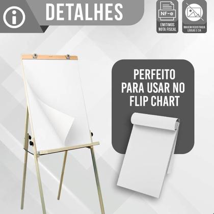 Imagem de Bloco de 50 Folhas Refil para Flip Charts Cavaletes Treinamentos Apresentações
