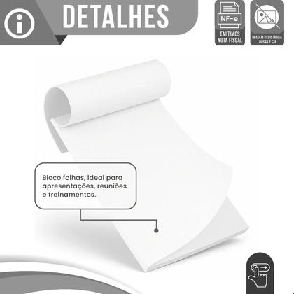 Imagem de Bloco de 50 Folhas Refil para Flip Charts Cavaletes Treinamentos Apresentações