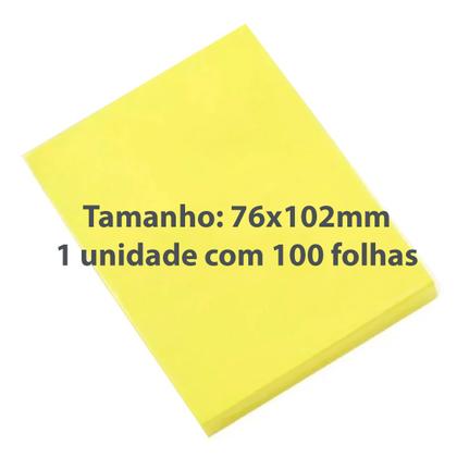 Imagem de Bloco de Anotações 76x102mm Amarelo Neon BRW 01un com 100fls