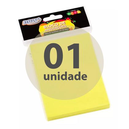 Imagem de Bloco de Anotações 76x102mm Amarelo Neon BRW 01un com 100fls